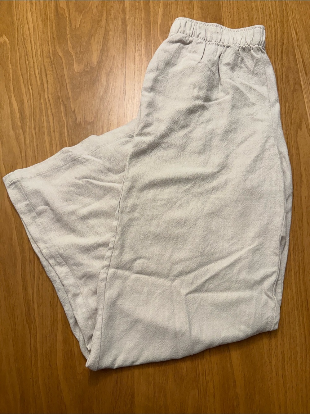 Marshalls Women’s Cream Straight-Leg Elastic-Waist Linen Pants